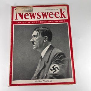 Vtg Newsweek Magazine Adolf Hitler World War II Little Man What Now Sept 20 1943
